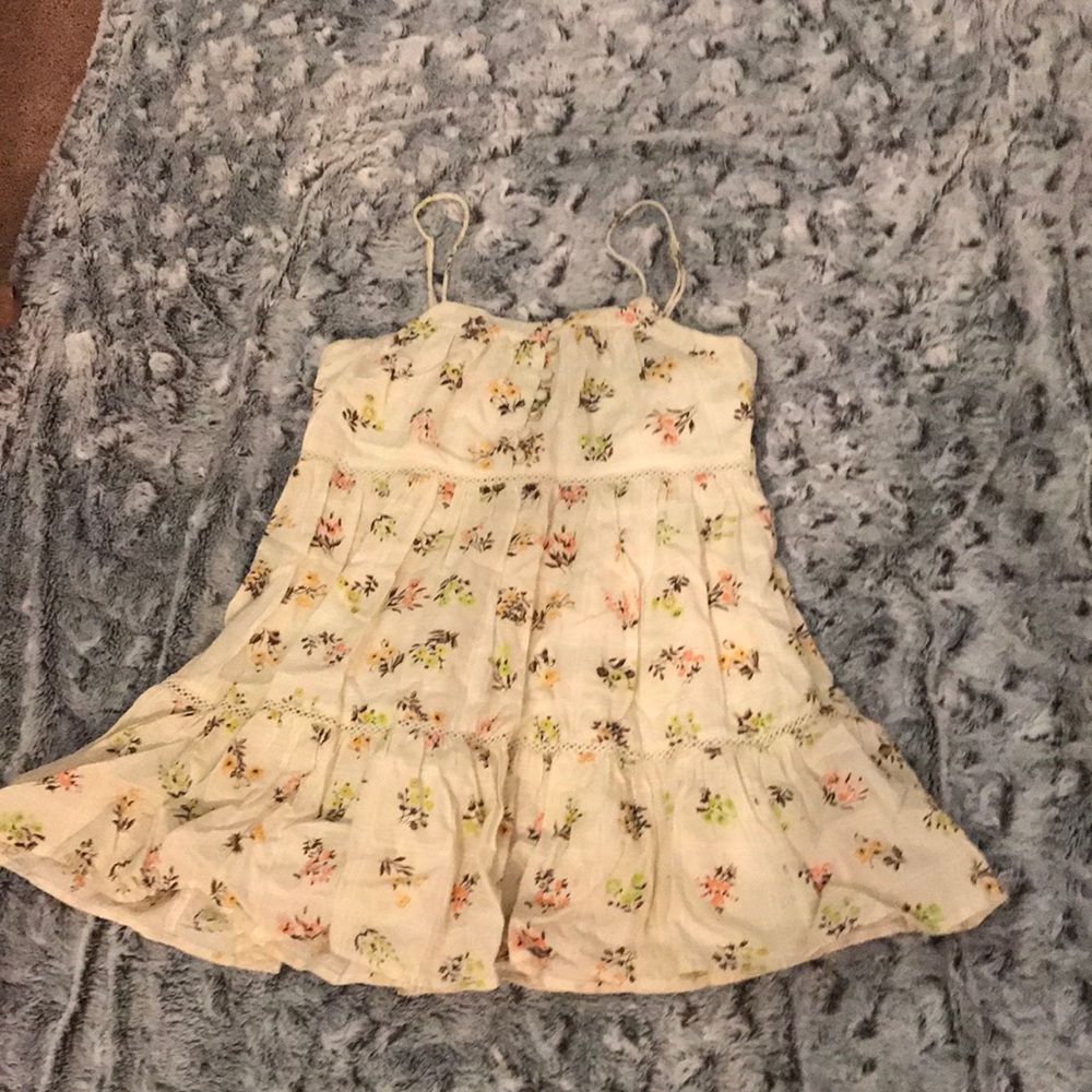 Urban Outfitters Cream Floral Mini Dress
